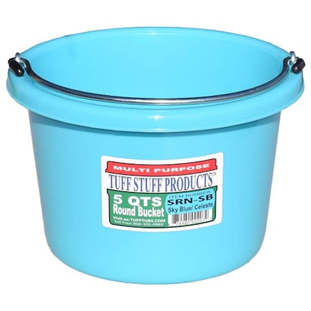 Tuff Stuff Products Tuff Stuff Products SRNSB 5 qt. Round Bucket; Sky Blue SRNSB